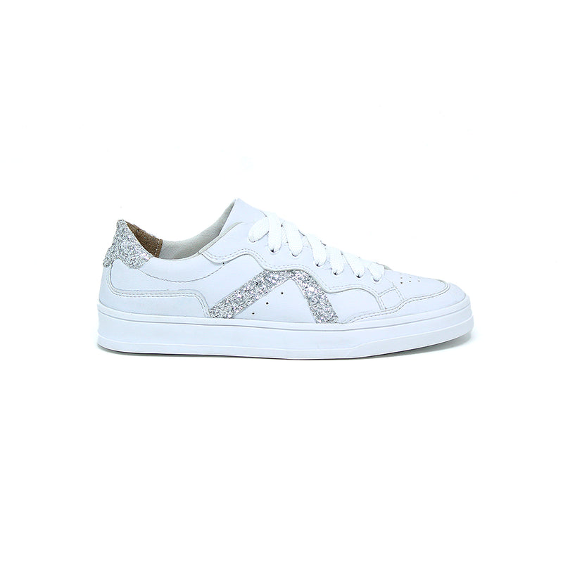 Tênis Feminino Branco Brilho Casual Confortável