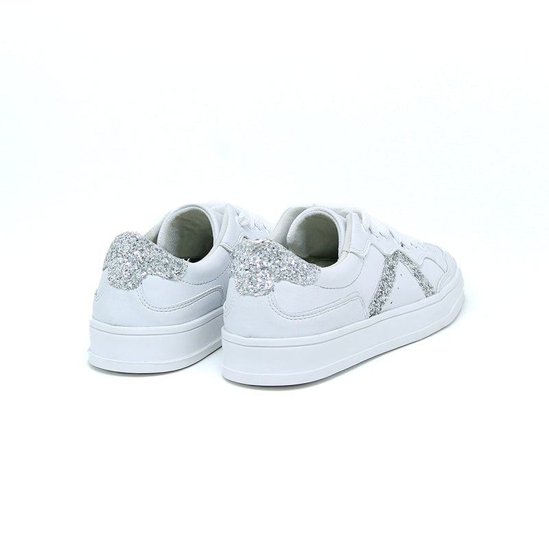 Tênis Feminino Branco Brilho Casual Confortável