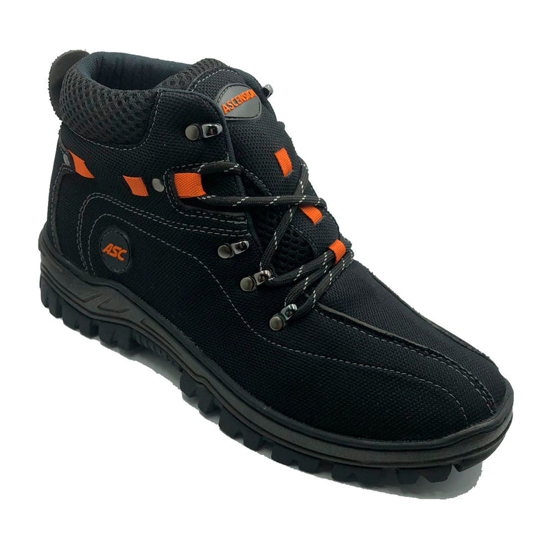Bota Adventure Casual  Masculino Preto Com Detalhes Laranja  / Estilo, Conforto e Aventura em Cada Passo