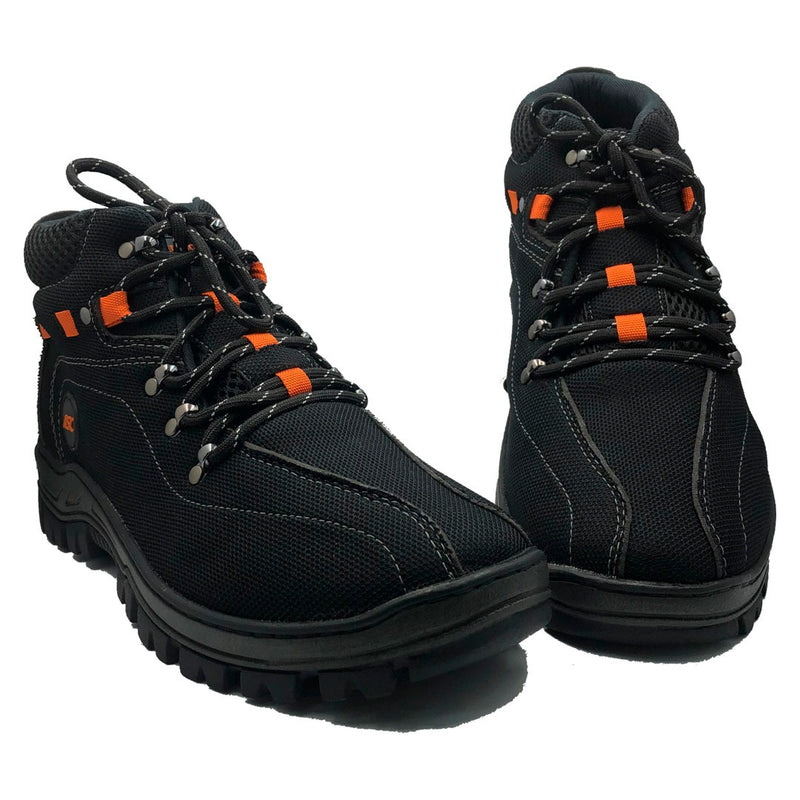 Bota Adventure Casual  Masculino Preto Com Detalhes Laranja  / Estilo, Conforto e Aventura em Cada Passo