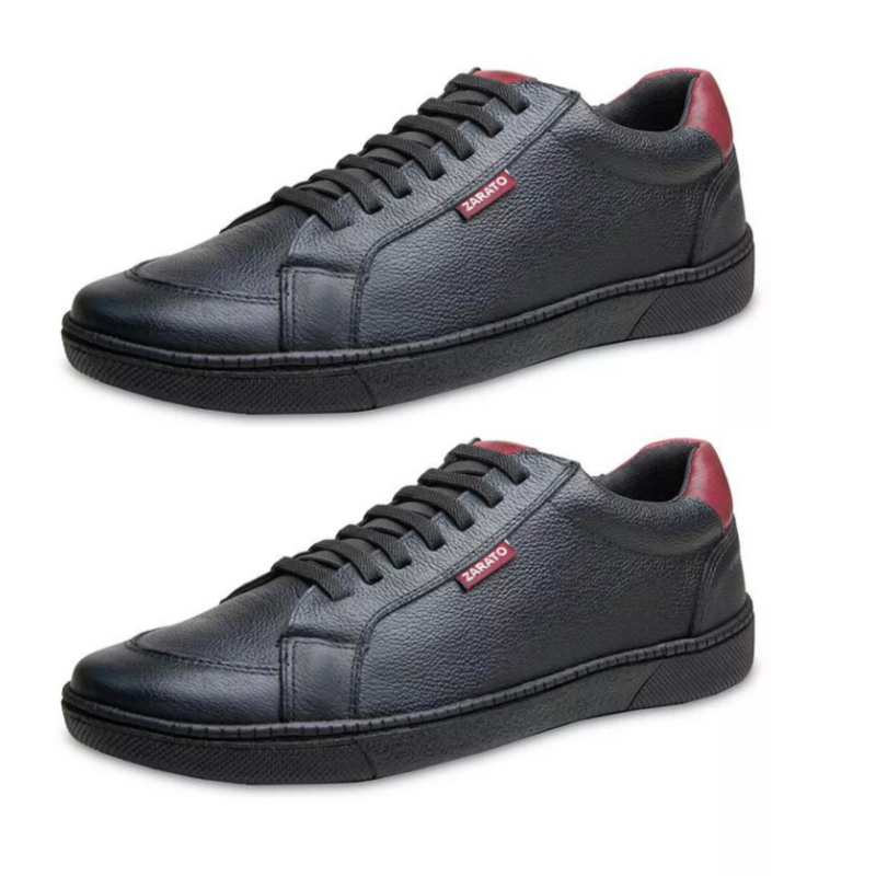Kit 2 Tênis Masculino em Couro Bugatti B02 Café e Preto | Estilo e Conforto
